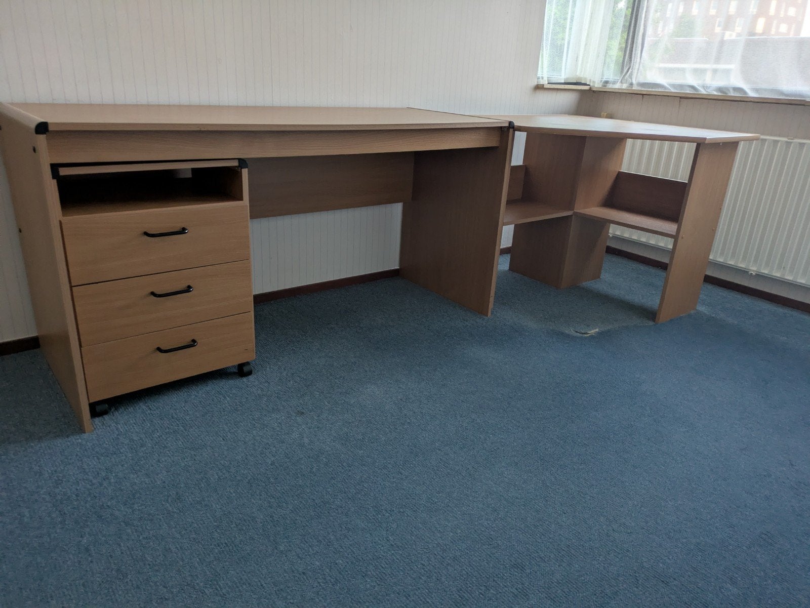 Mooi 3-delig hoekbureau met ladenblok, Huis en Inrichting, Bureaus, Ophalen