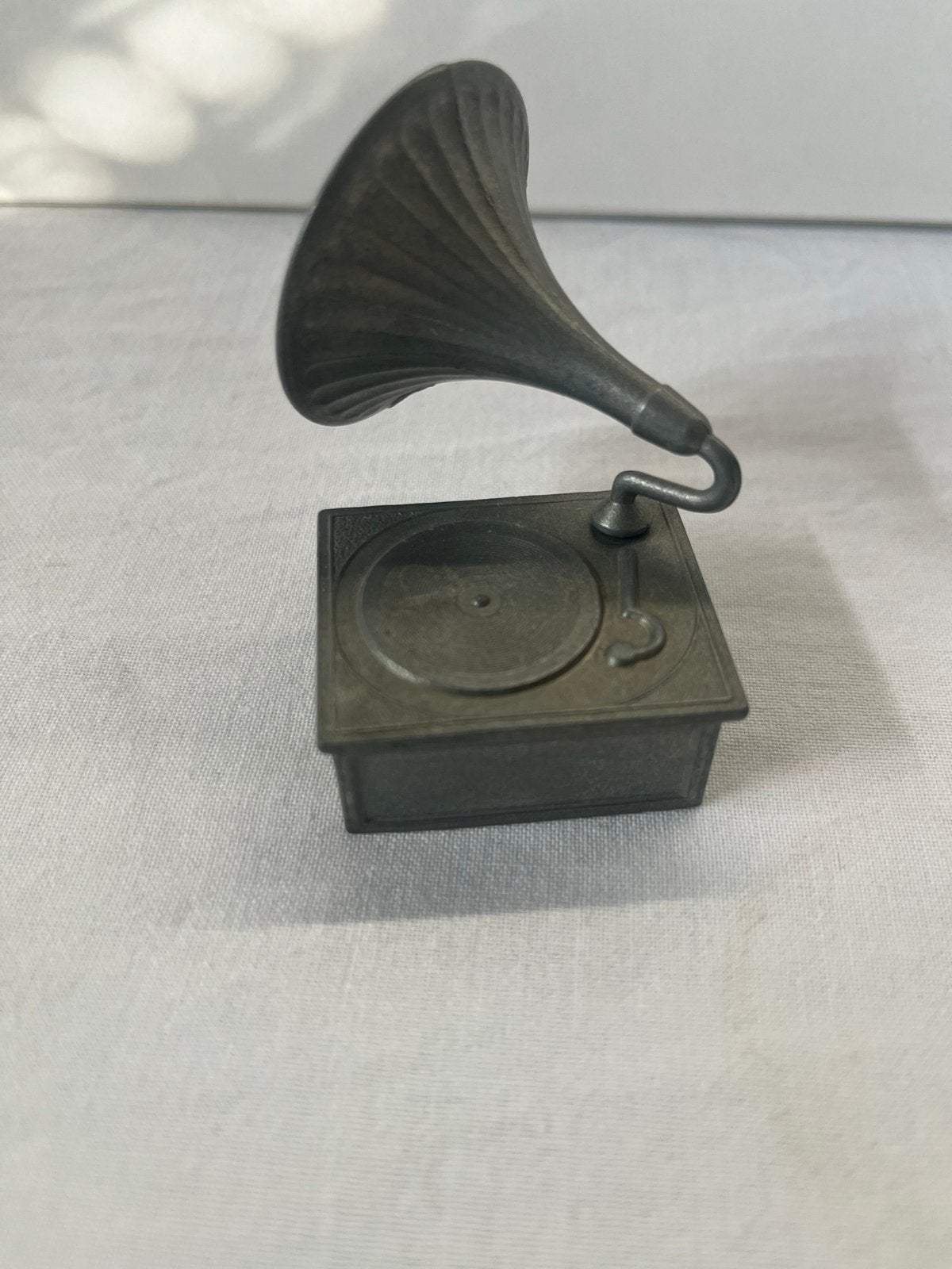 Miniatuur platenspeler van tin - Decoratief item, Ophalen of Verzenden