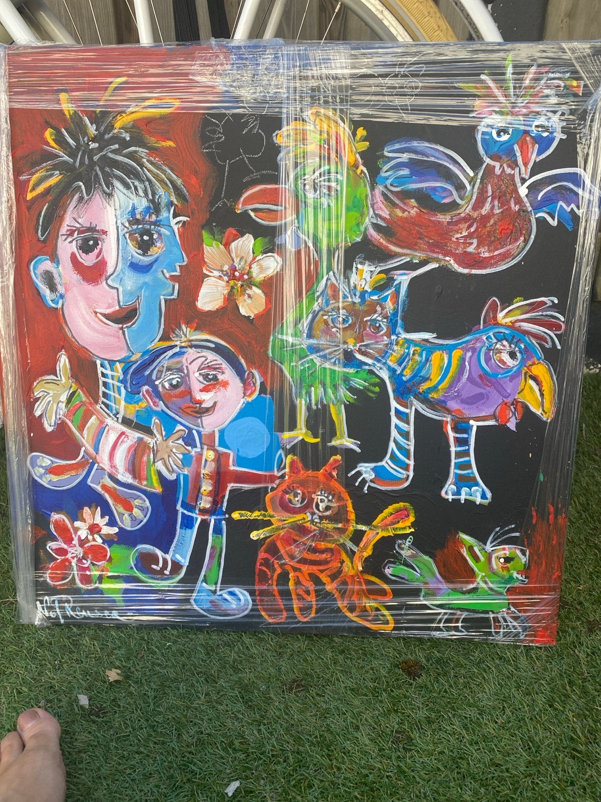 Kleurrijk schilderij van Nol Reuser - Geen beschadigingen, Antiek en Kunst, Kunst | Schilderijen | Modern, Ophalen, Gesigneerd