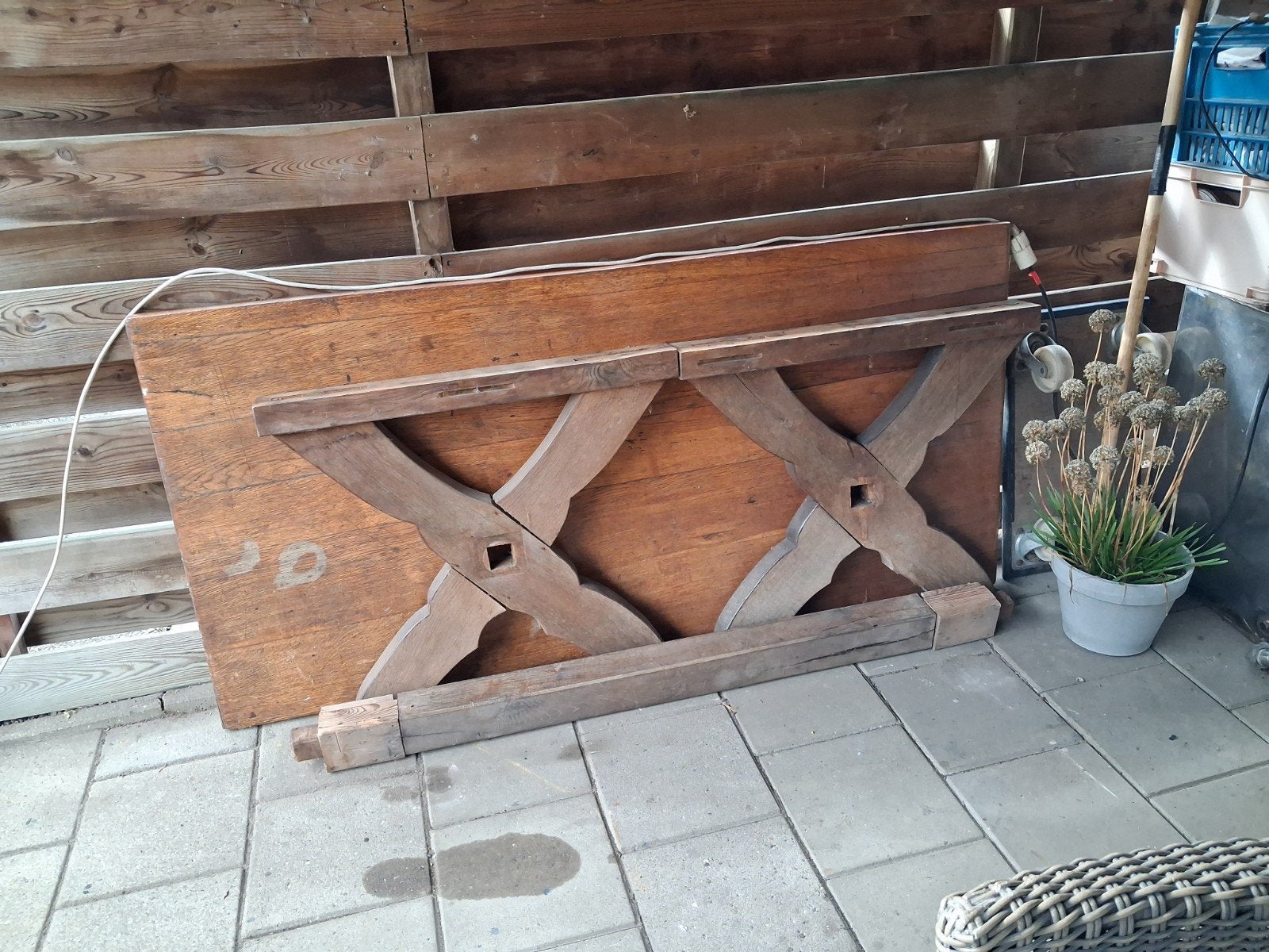 klooster tafel, 1.70 x 0.80 cm. hoogte 72 cm., Ophalen of Verzenden, Gebruikt, Hout