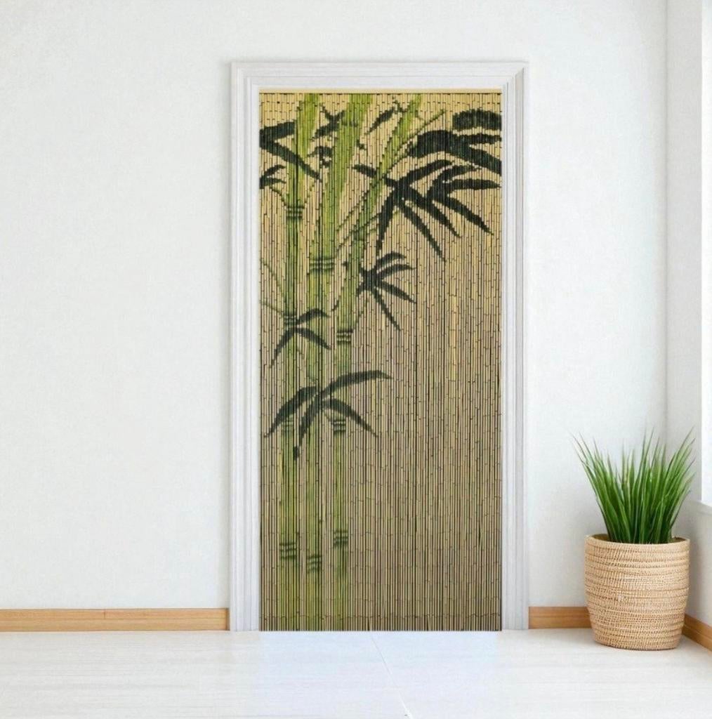 Vliegengordijn bamboe deurgordijn met bamboeplant print nieu, Huis en Inrichting, Ophalen, Nieuw