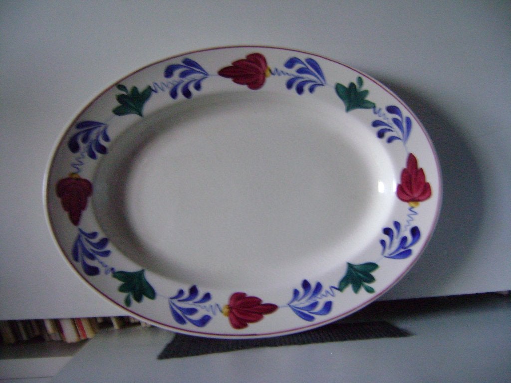 Vintage ovale Boerenbont vleesschaal Petrus Regout, Ophalen of Verzenden, Huis en Inrichting