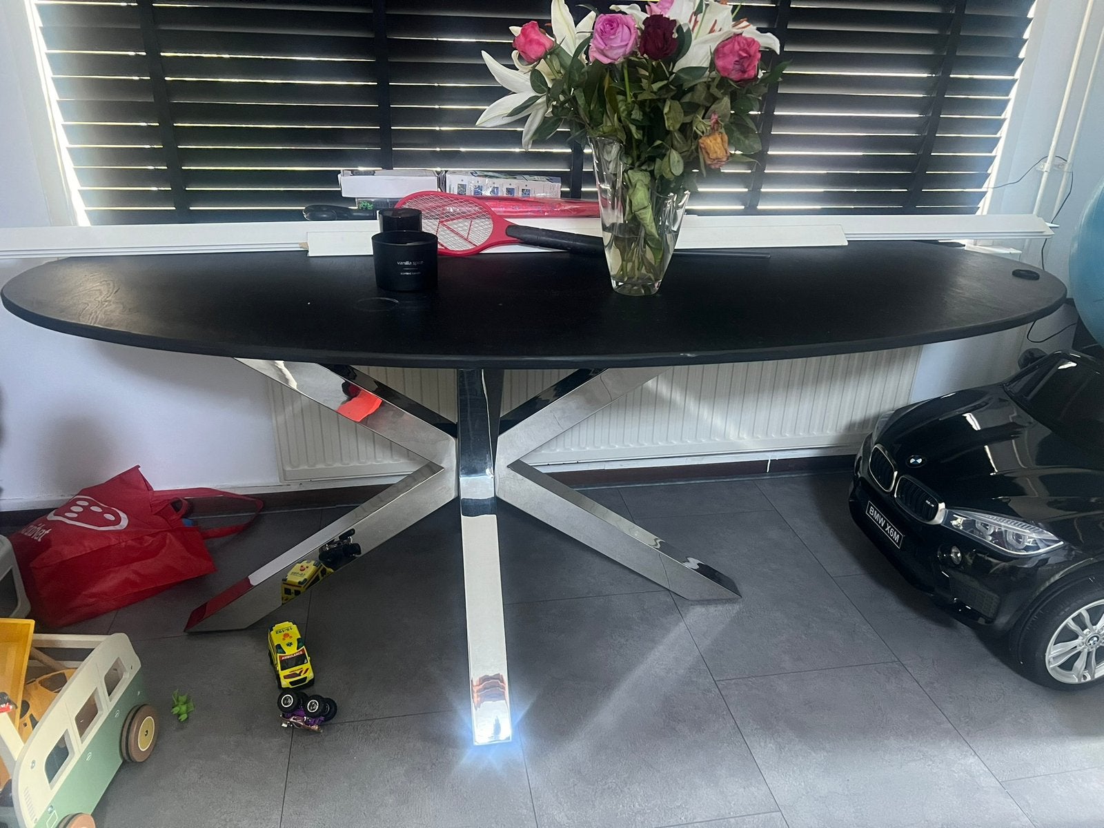 Eettafel ovaal 190 cm, Huis en Inrichting, Tafels | Eettafels, Ophalen, 50 tot 100 cm, Zo goed als nieuw, 150 tot 200 cm