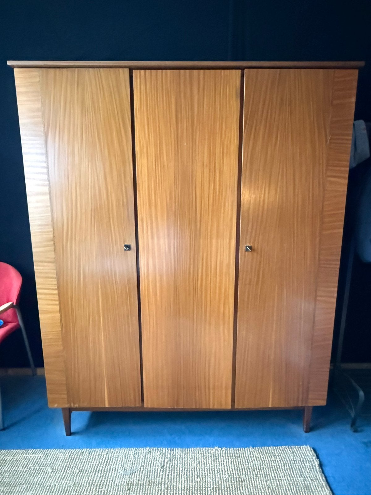vintage houten kledingkast, Ophalen, Met deur(en), Gebruikt, 100 tot 150 cm