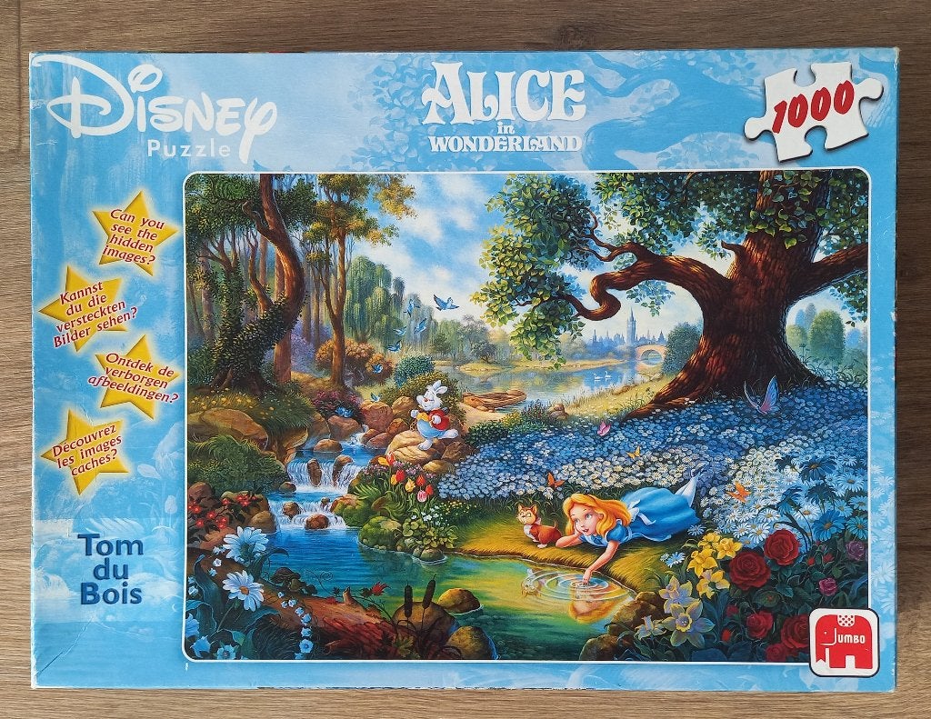 Disney puzzel - Tom du Bois: Alice in Wonderland, Hobby en Vrije tijd, Ophalen of Verzenden, 500 t/m 1500 stukjes, Zo goed als nieuw