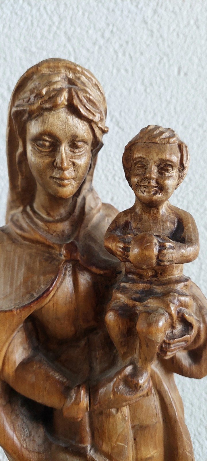 Houten Beeld Maria met Kind - Religieuze Kunst, Ophalen of Verzenden