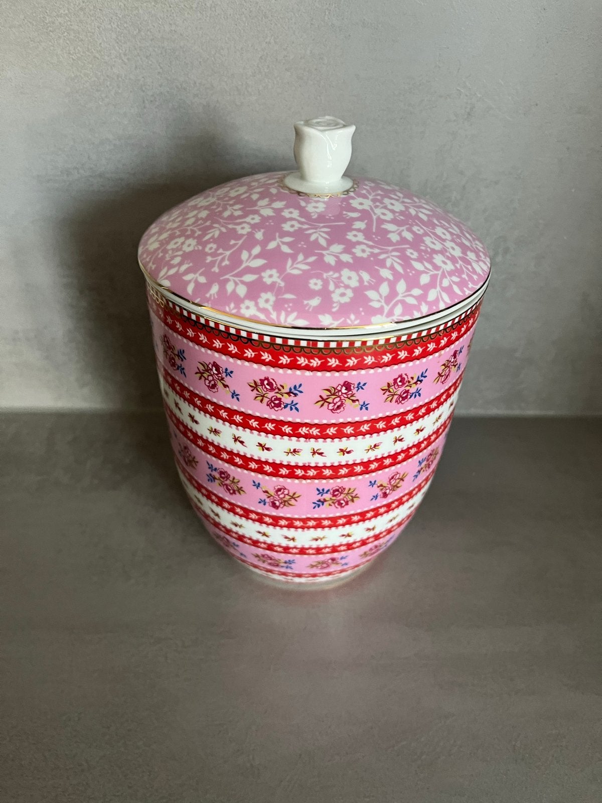 Pip Studio Voorraadpot - Roze met bloemenpatroon, Ophalen of Verzenden, Zo goed als nieuw, Voorraadpot, Roze