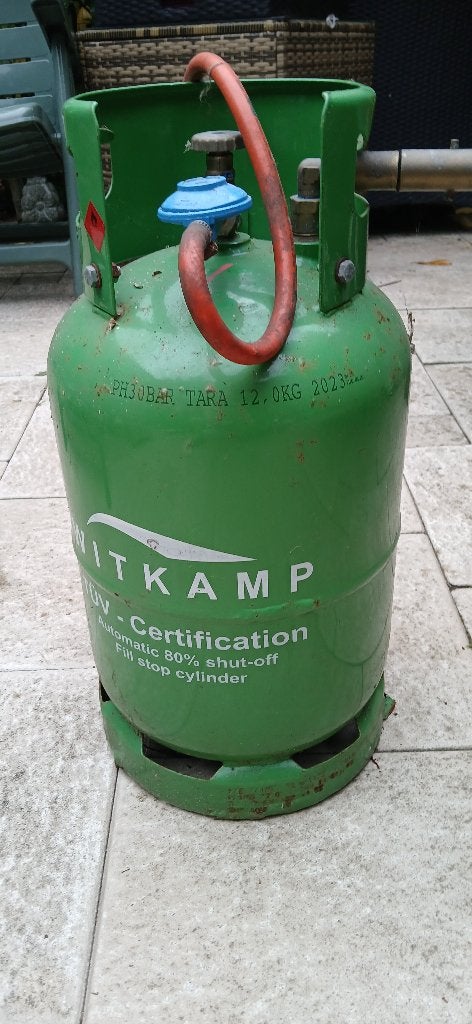 Witkamp LPG Gasfles met LPG-aansluiting – Deels gevuld, Ophalen, Zo goed als nieuw