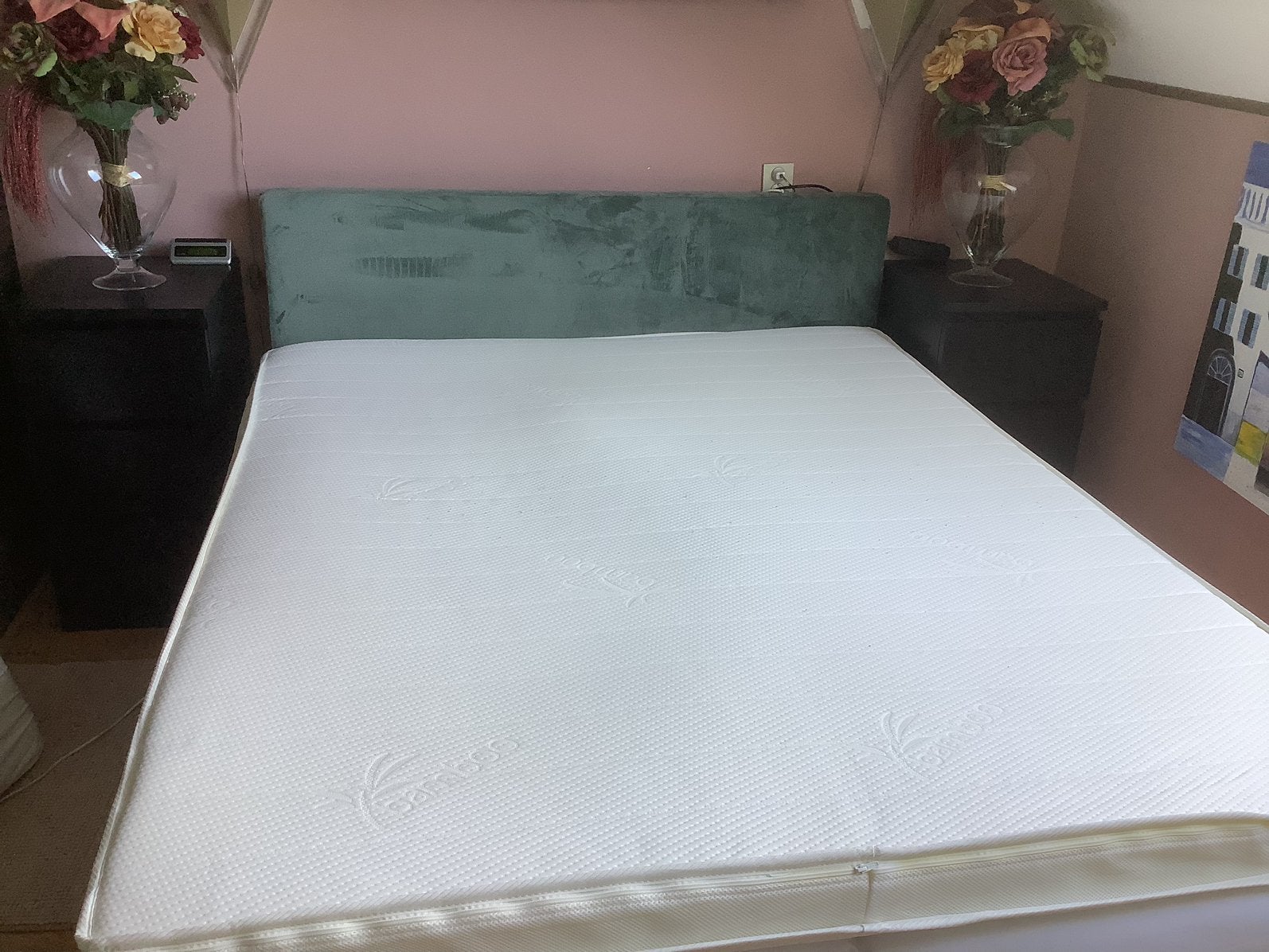 Nette boxspring Pullman, Huis en Inrichting, Slaapkamer | Boxsprings, Zo goed als nieuw, 160 cm, Tweepersoons, Grijs, Ophalen