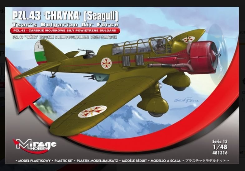 MI481316 Mirage-Hobby 481316 PZL.43 Cesarskie Wojskowe Siły, 1:32 tot 1:50, Nieuw, Ophalen of Verzenden, Italeri