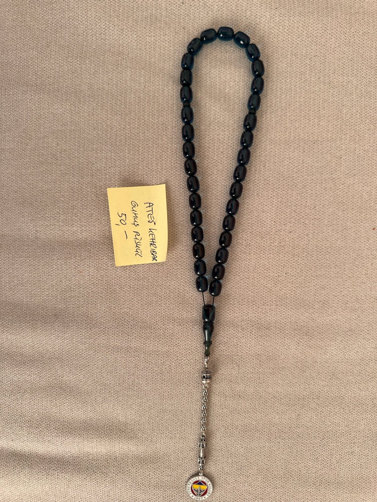 Ates Kehribar Tesbih met Fenerbahçe Hanger, Zwart, Ophalen of Verzenden, Zo goed als nieuw, Overige materialen