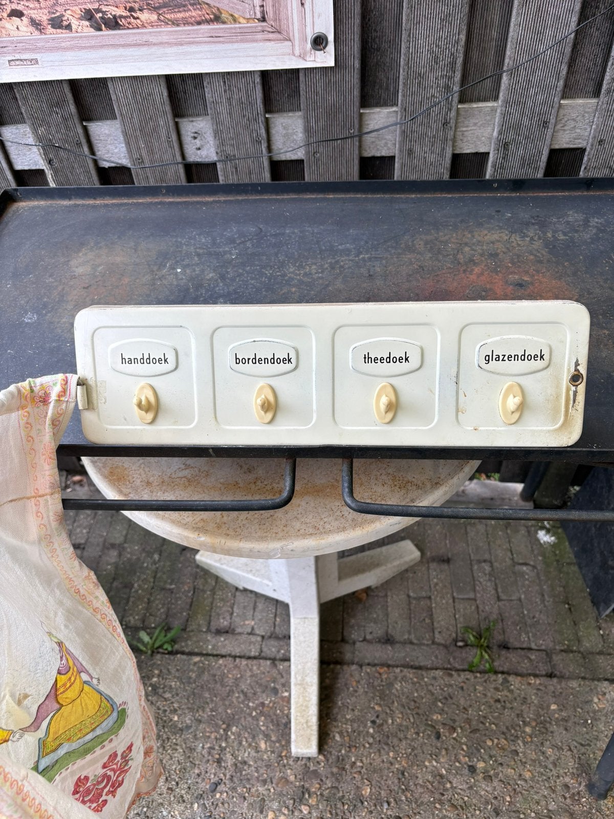 Vintage handoek / theedoek rekje, Ophalen of Verzenden