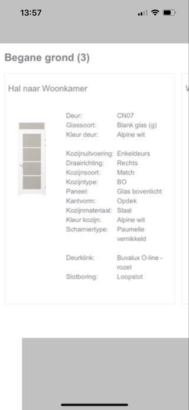 Svedex binnendeur met glaspanelen en beslag 93x231,5 cm, Ophalen, 80 tot 100 cm, 215 cm of meer, Binnendeur