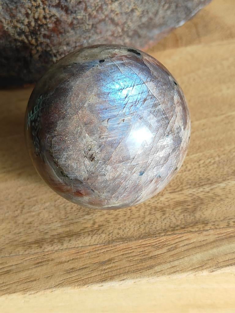Maansteen met zonnesteen bol, Ophalen of Verzenden