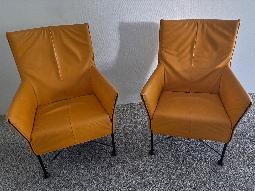 Twee fauteuils Charly Montis, Huis en Inrichting, Ophalen, Gebruikt, 75 tot 100 cm, Leer