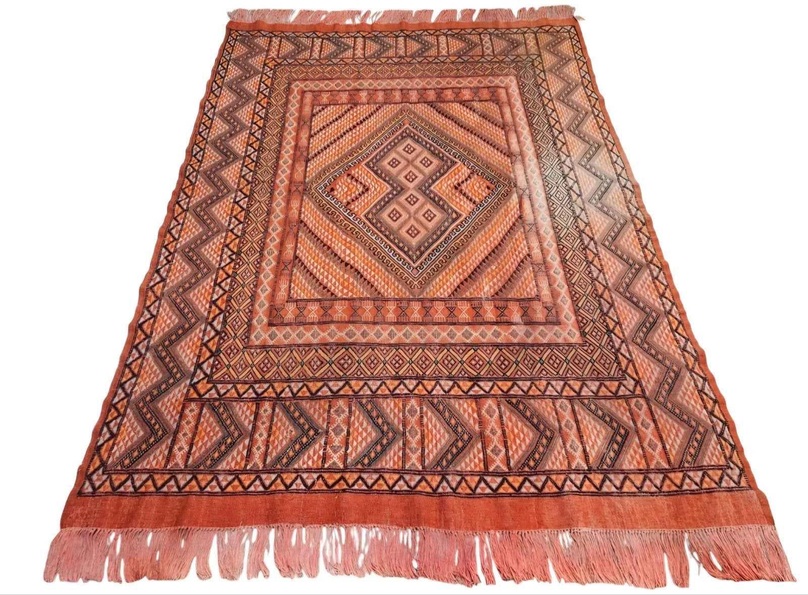 Handgeweven oosterse vintage kelim geometric 194x266cm