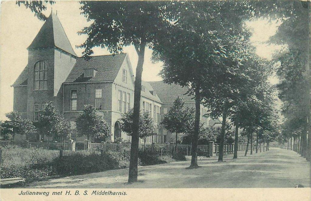 701-347-013 Middelharnis HBS Julianaweg, Verzenden, Voor 1920, Zuid-Holland