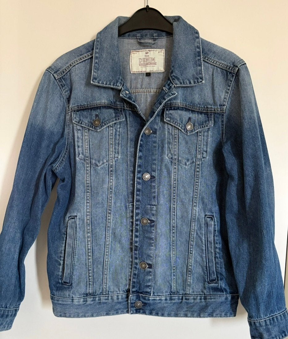 Stoer spijkerjack van The Denim, maat M, Ophalen of Verzenden, Zo goed als nieuw, Maat 46/48 (XL) of groter, Blauw