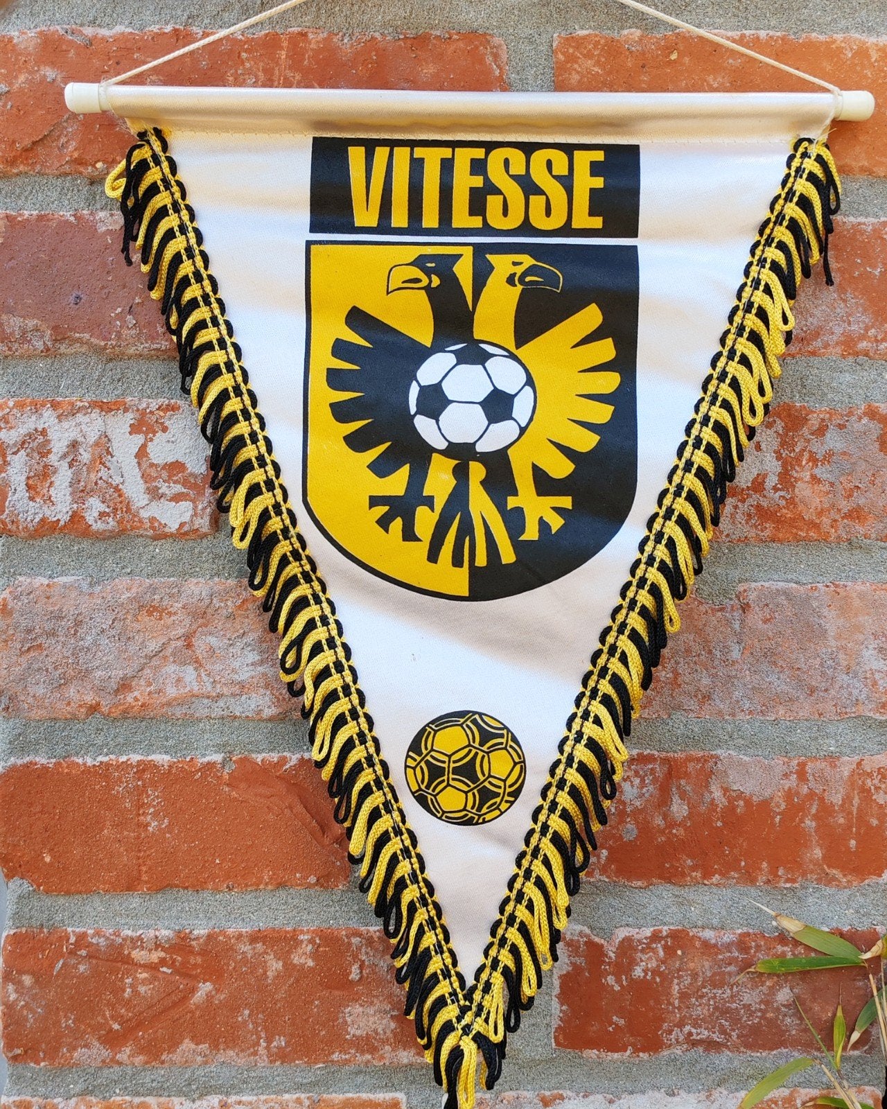 1970-80s Vitesse Arnhem prachtige vintage vaan, Ophalen of Verzenden