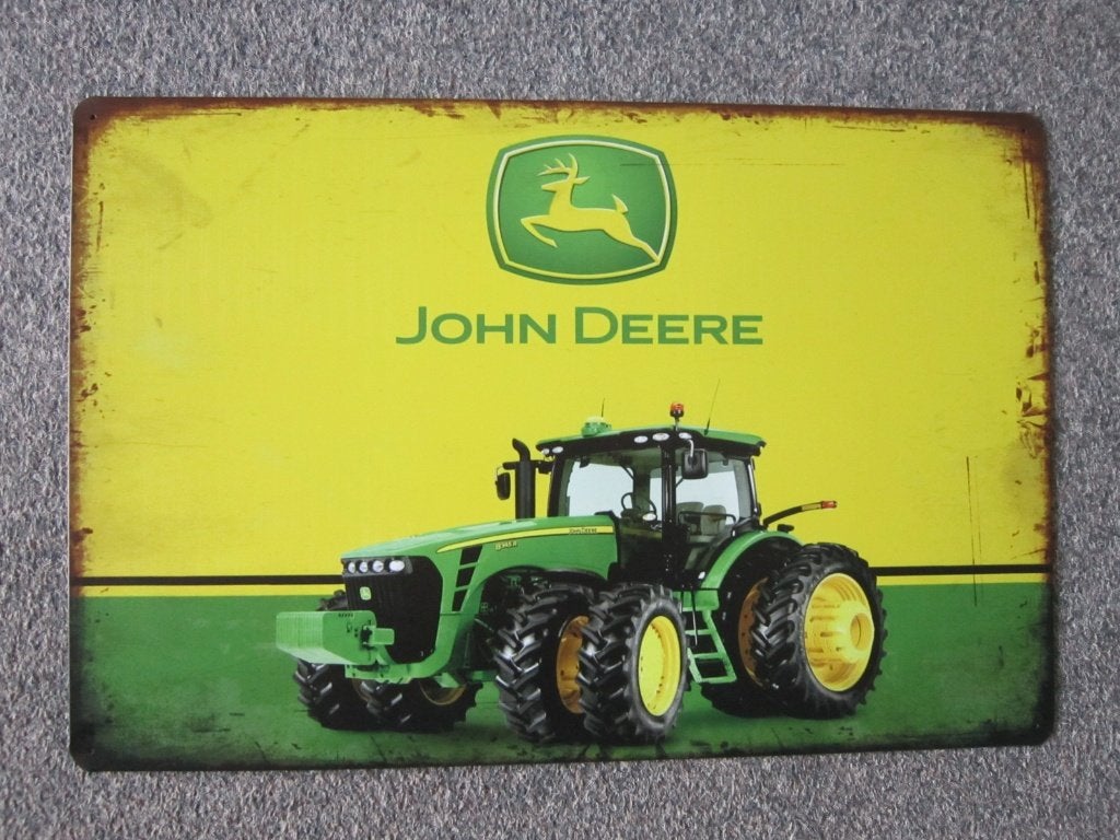 JOHN DEERE BLIKKEN RECLAMEBORD, Ophalen, Zo goed als nieuw, Reclamebord