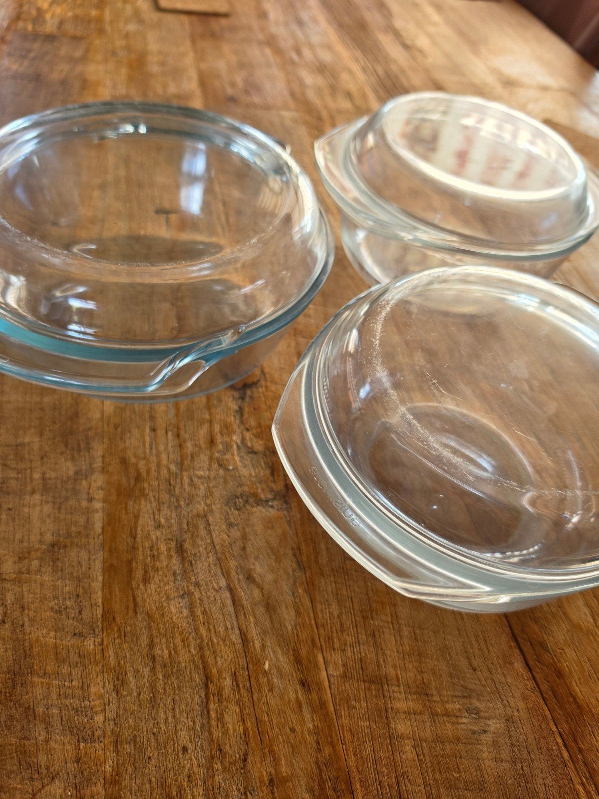 Glazen ovenschalen set - 4 stuks, Ophalen of Verzenden, Zo goed als nieuw