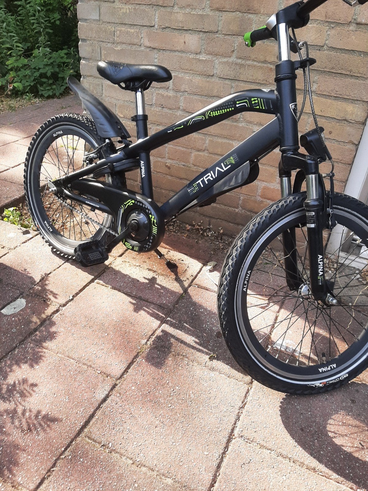 Alpina Trial kinderfiets 20 inch - Zwart/Groen, Ophalen, Velgrem, Alpina, 16 tot 20 inch