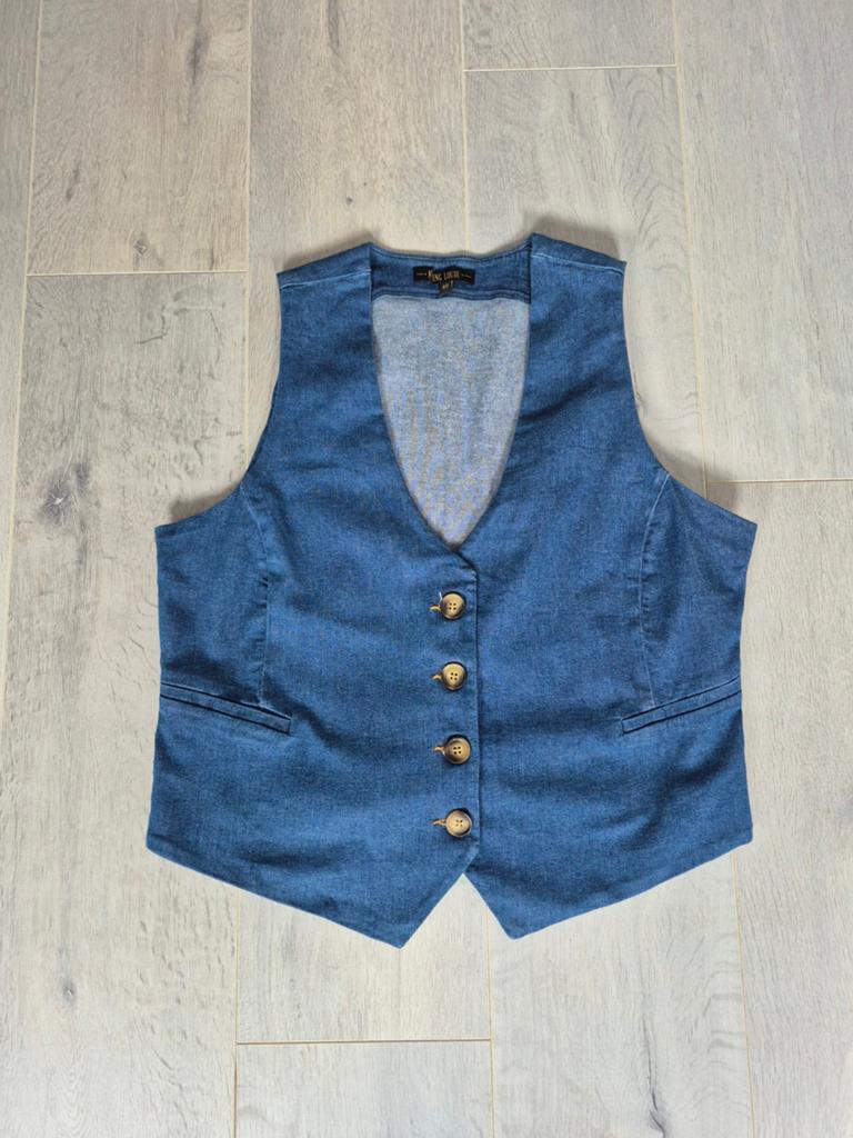 King Louie jeans gilet maat 40, Maat 38/40 (M), Blauw, Nieuw, Ophalen of Verzenden