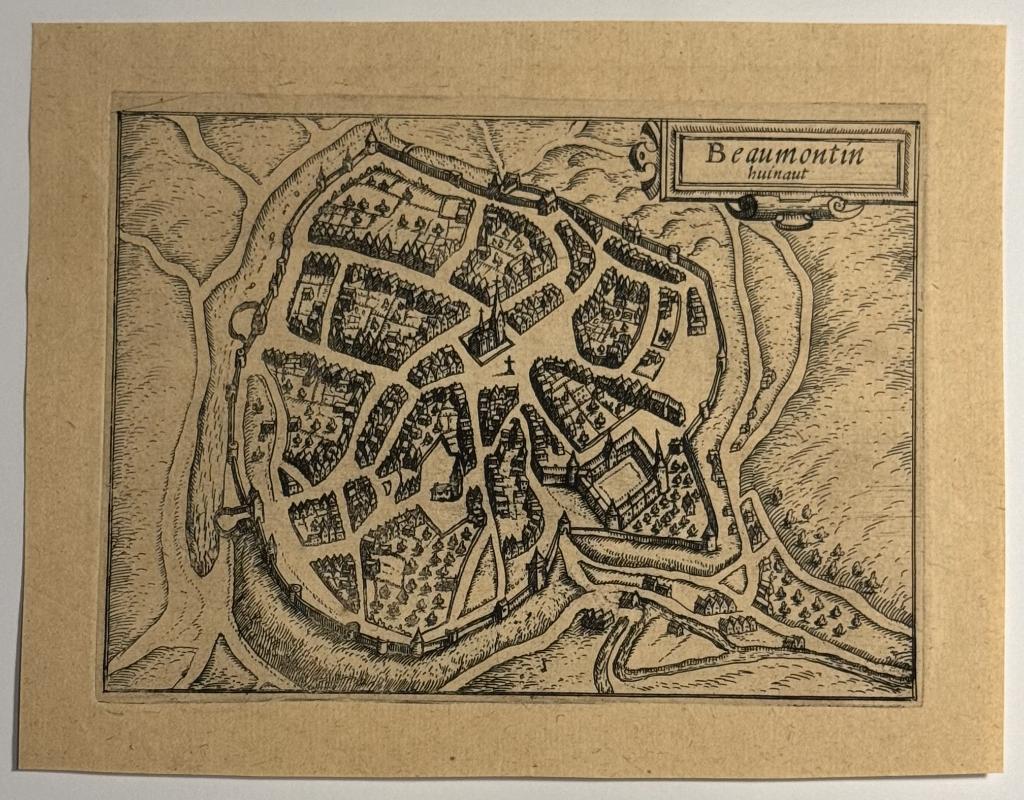 Beaumontin Kaart Guicciardini 17e eeuw, Antiek en Kunst, Kunst | Etsen en Gravures, Gravure, Cartografie, 1600 - 1699, Ophalen of Verzenden