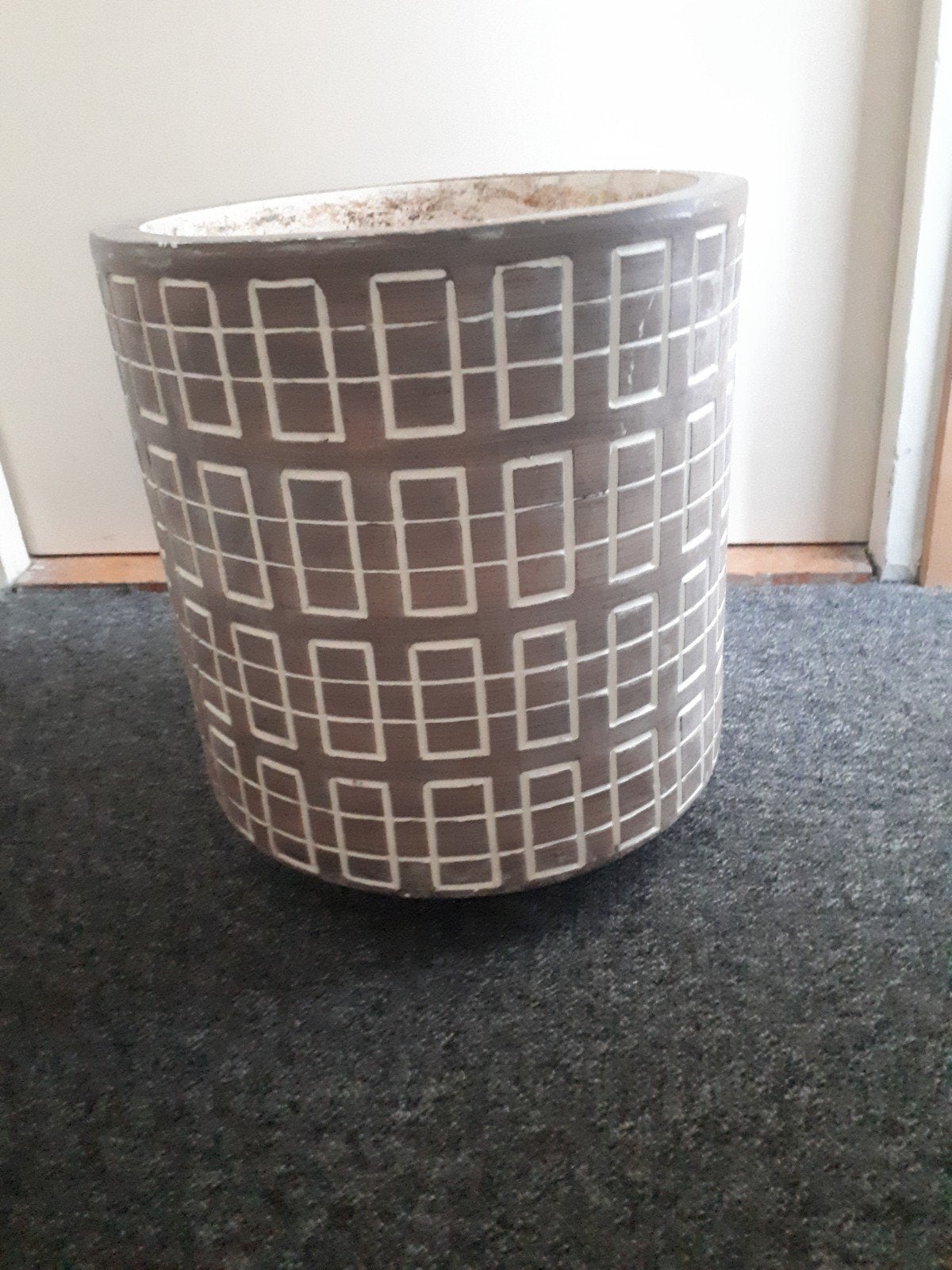 grote bloempot, taupe, Ophalen, Rond, Porselein of Keramiek