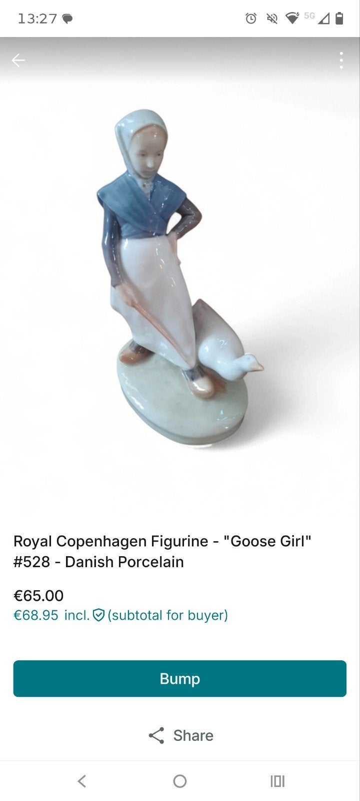 Royal Copenhagen "Ganzenmeisje" Figuur #528, Ophalen