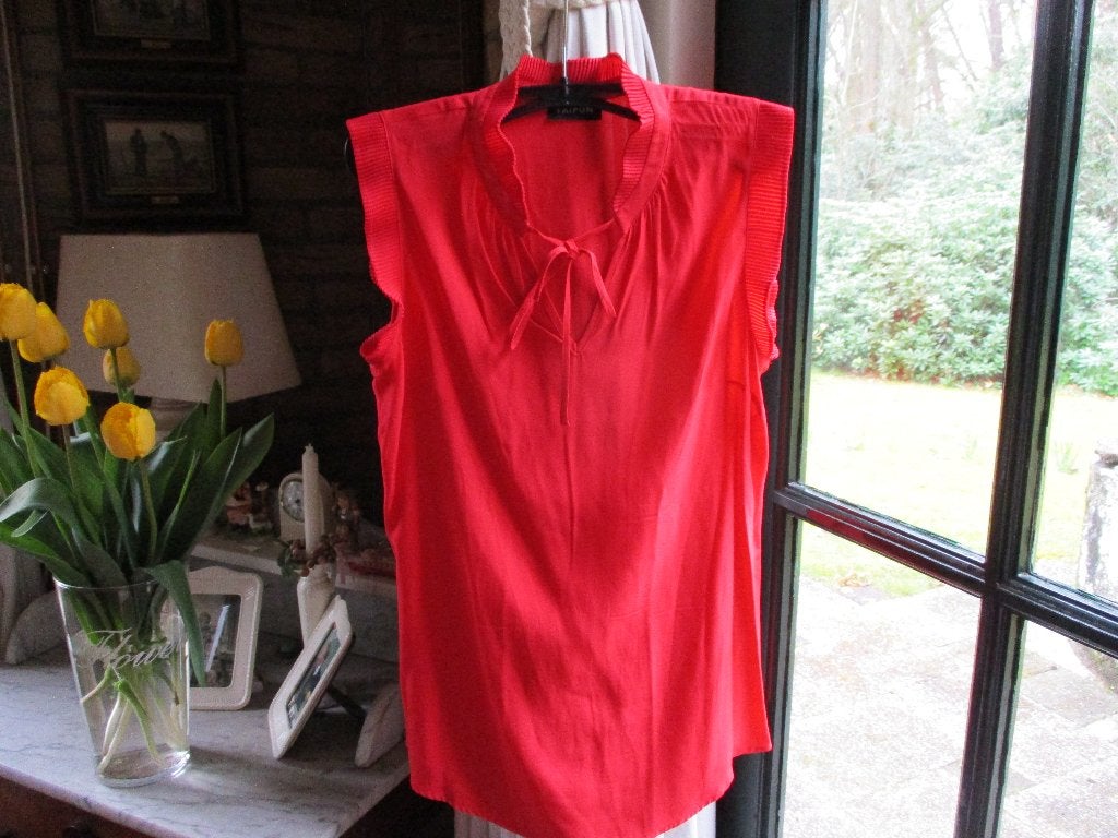 mj/TAIFUN/top/maat 36 met ruchel aan mouw en hals, Verzenden, Zo goed als nieuw, Taifun, Rood