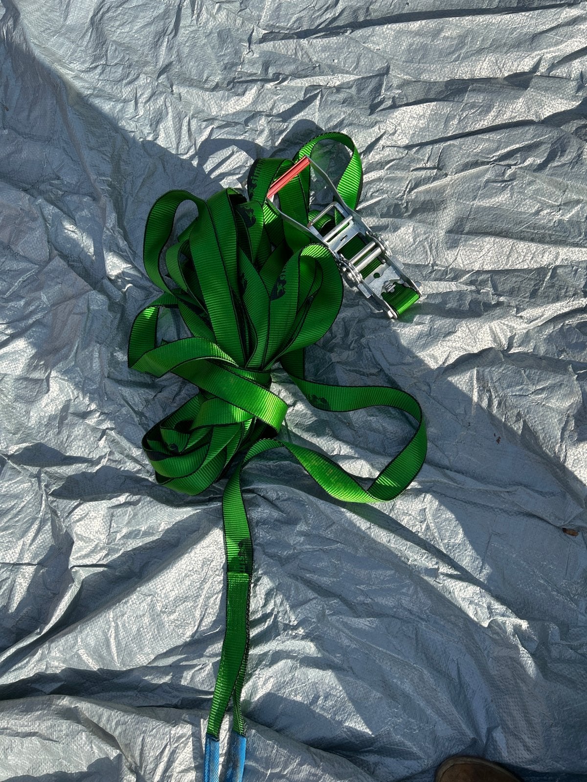 Groene spanband met ratel, Ophalen of Verzenden