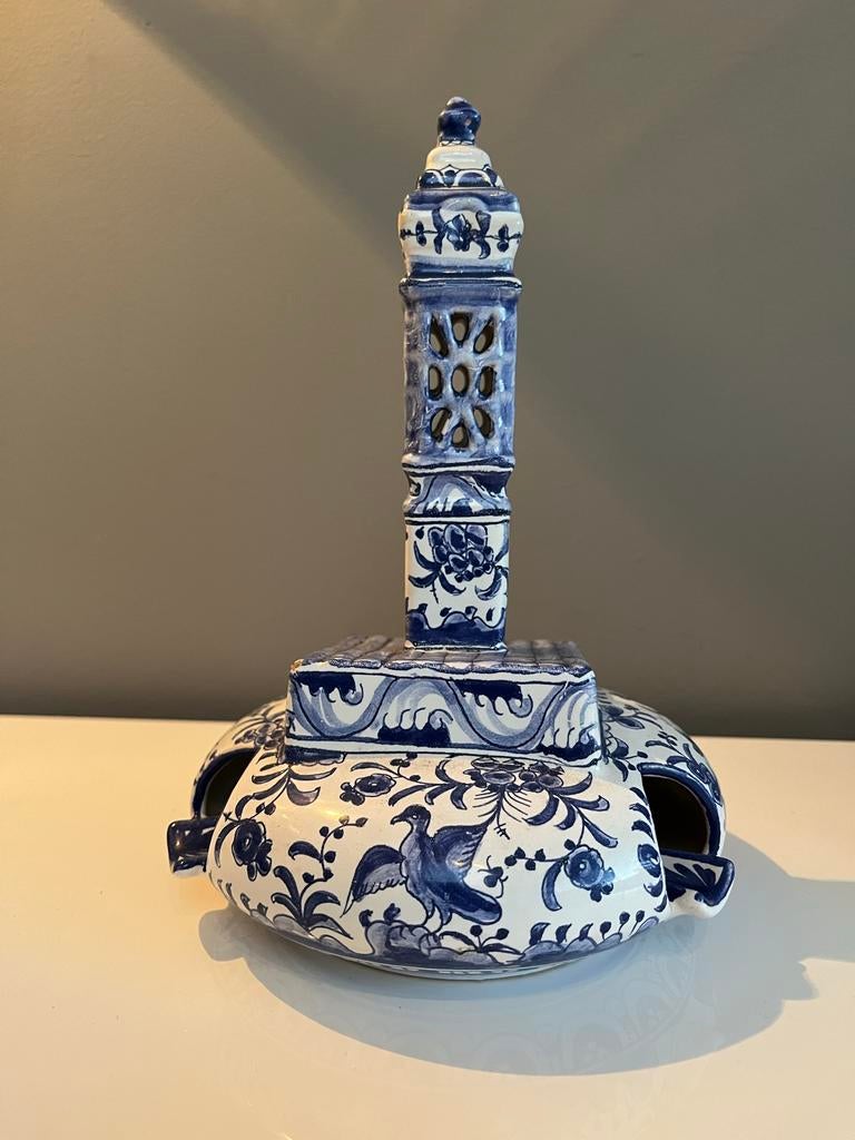 Unieke Delfts blauwe asbak met toren en dierenmotieven, Antiek en Kunst, Antiek | Keramiek en Aardewerk, Ophalen of Verzenden