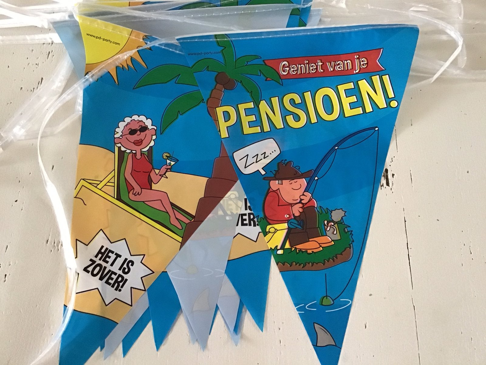 Slinger Pensioen feestslinger versiering, Ophalen of Verzenden, Gebruikt, Versiering