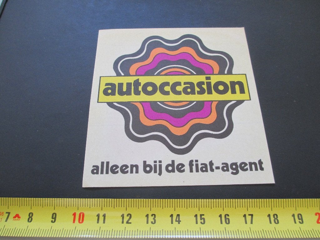 sticker autoccasion  alleen bij de FIAT - agent, Ophalen, Zo goed als nieuw