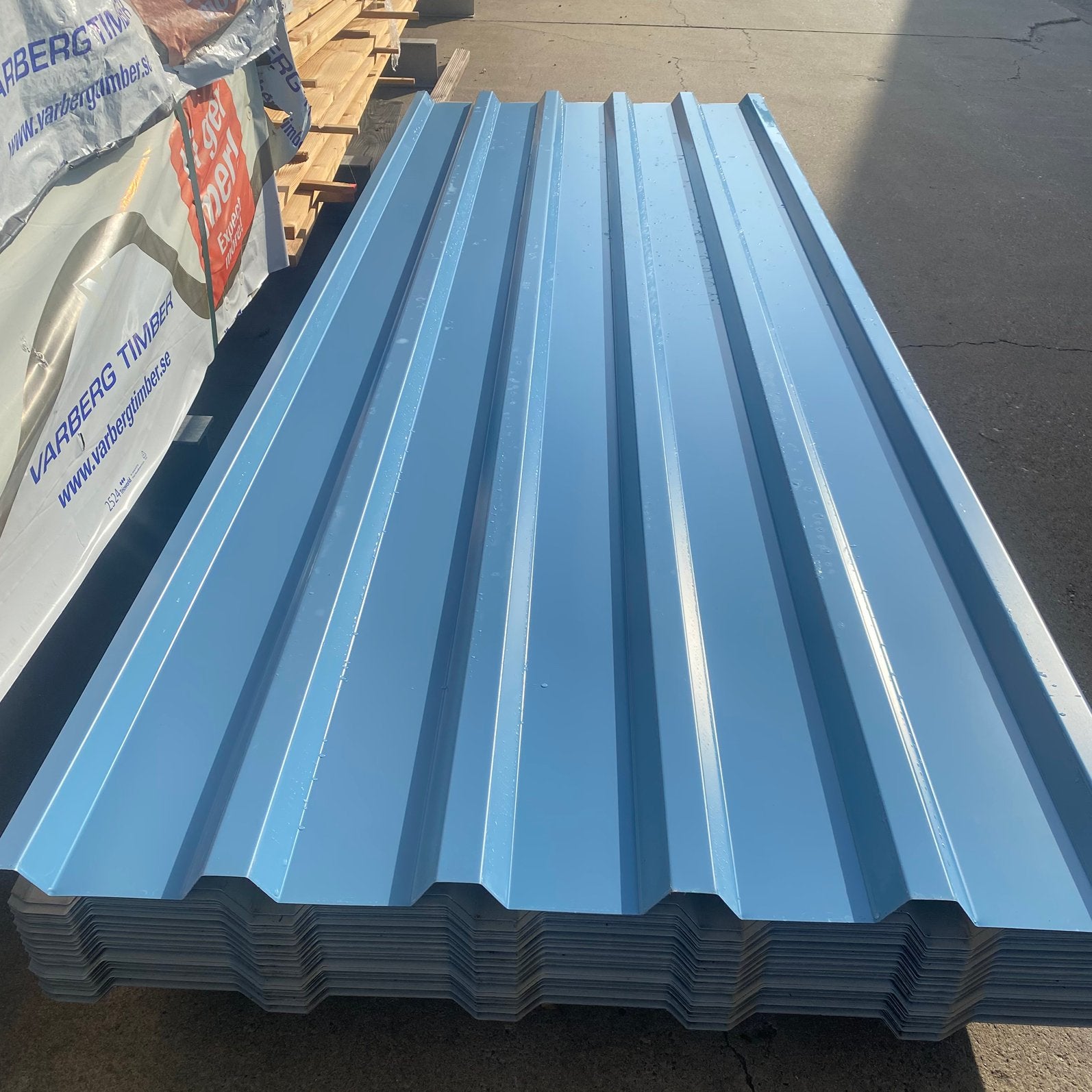Partij stalen dakplaten 3m, lichtblauw, damwandplaten dak, Dakplaat of Dakpanplaat, Dotek, Overige kleuren, 6744 PT