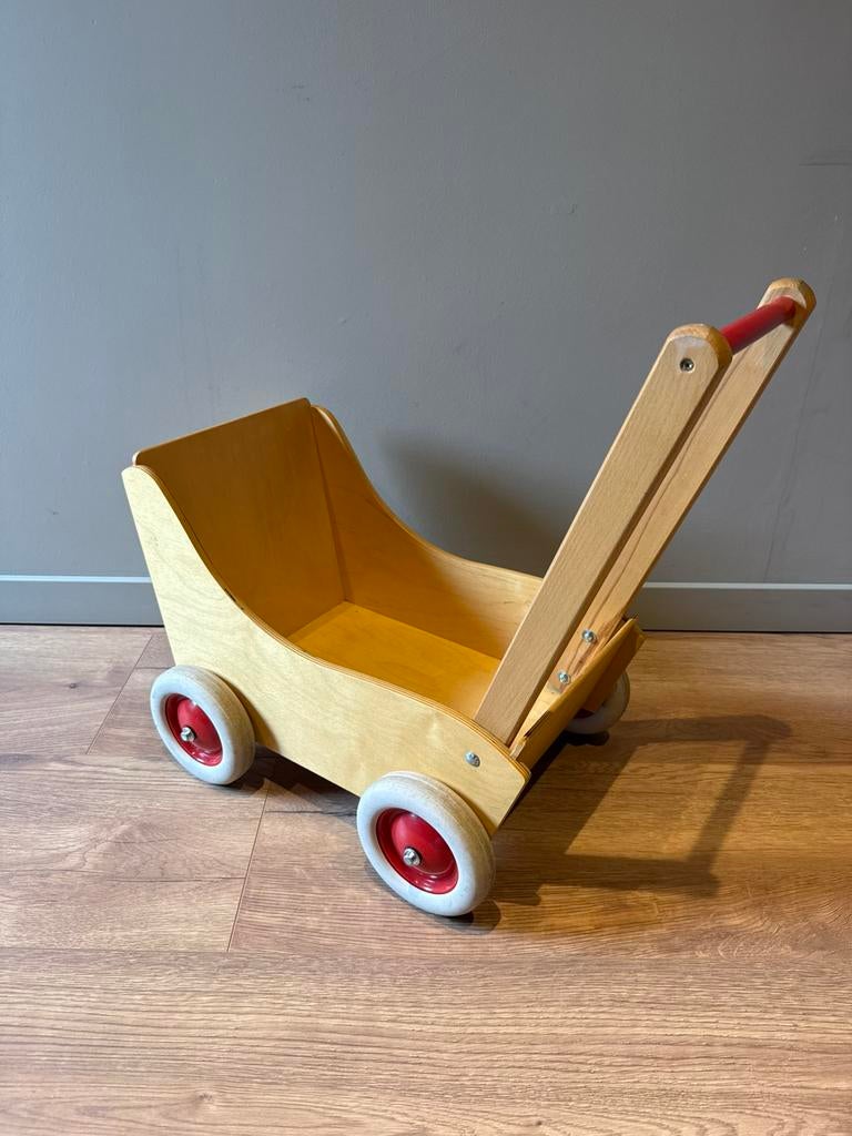 Houten poppenwagen, Kinderen en Baby's, Speelgoed | Houten speelgoed, Ophalen, Zo goed als nieuw, Overige typen