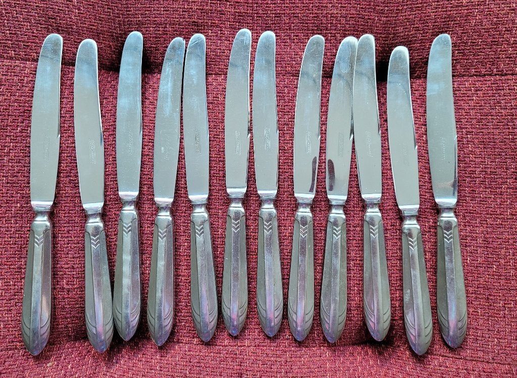 Gero Zilmeta model 581 Visgraat – 12 tafel diner messen, Ophalen of Verzenden
