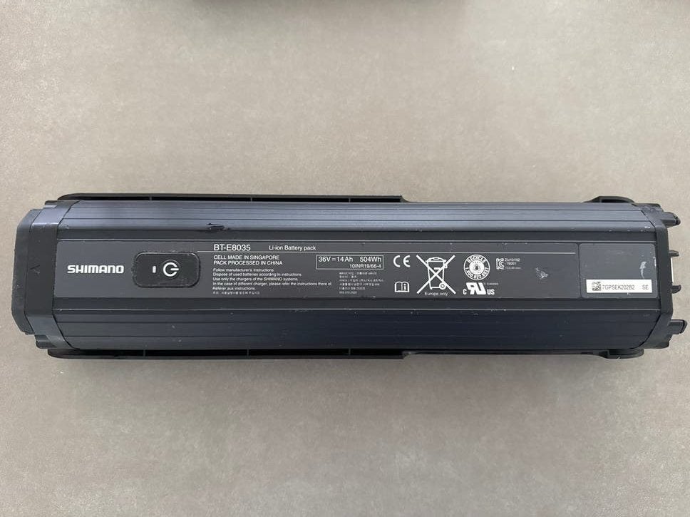 Shimano BT-E8035 Li-ion accu voor E-bike, Fietsen en Brommers, Fietsaccessoires | Fietsaccu's, Zo goed als nieuw, Ophalen of Verzenden