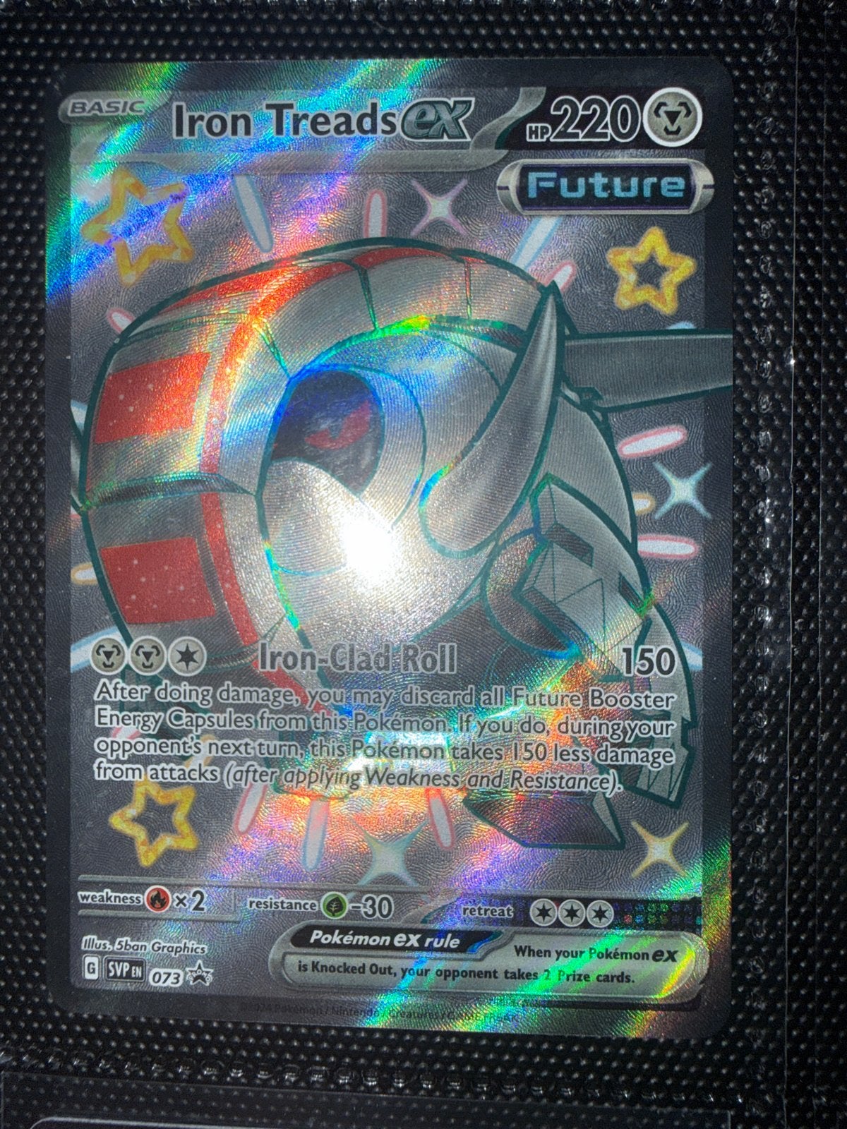 Pokémon TCG: Iron Treads ex (SVP EN 073) Foil Kaart, Ophalen of Verzenden, Zo goed als nieuw, Losse kaart, Foil