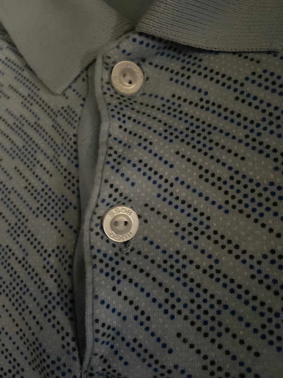 Hugo Boss Polo Shirt - Lichtblauw met patroon, Ophalen of Verzenden, Zo goed als nieuw, Maat 46 (S) of kleiner, Blauw