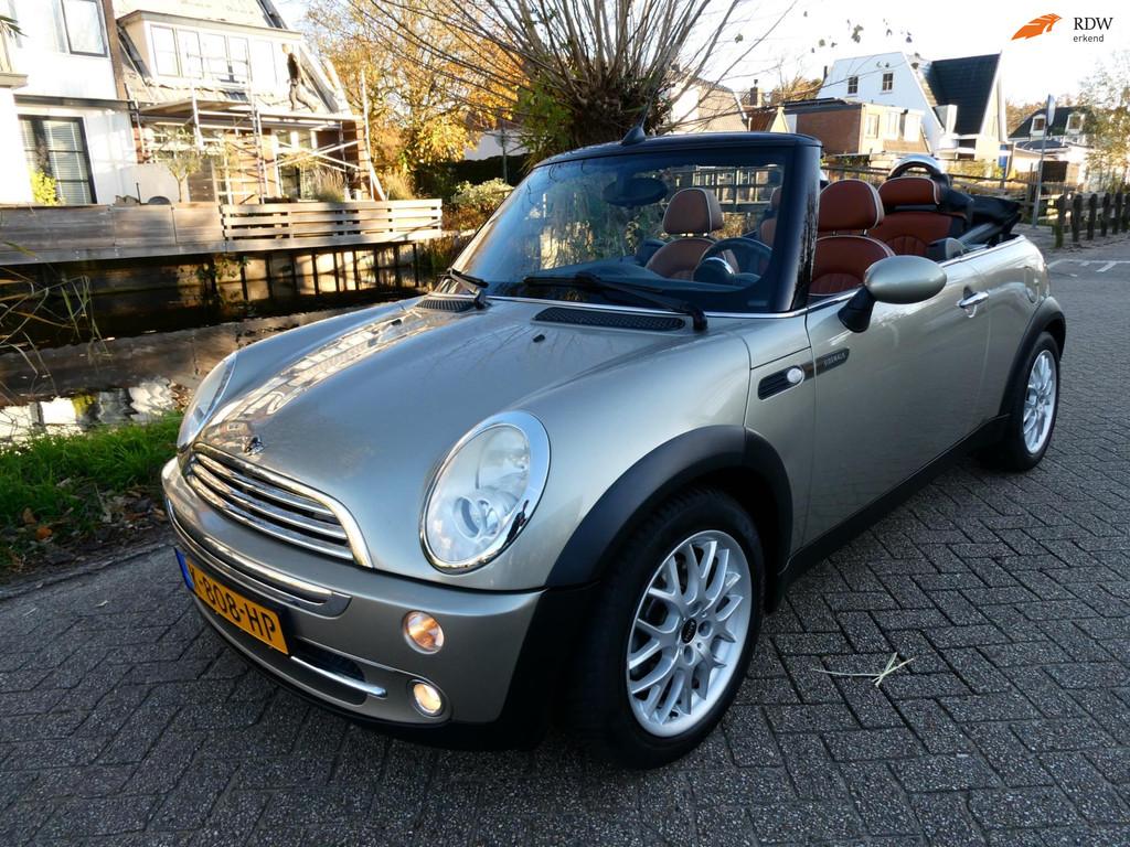 Mini Mini Cabrio 1.6 One 90pk Airco Cruise Leder Keurig met, Auto's, Mini, Gebruikt, 4 cilinders, 4 stoelen, Handgeschakeld