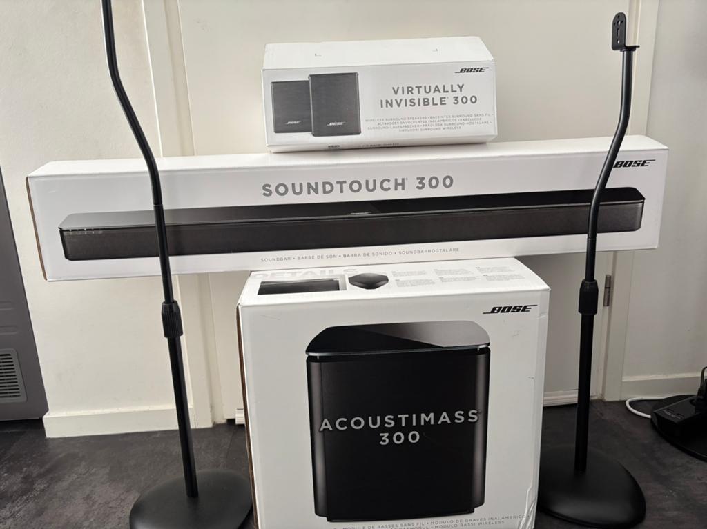 Bose Soundtouch, Acoustimass, Virtually Invisible 300 set, Audio, Tv en Foto, Luidsprekers, Zo goed als nieuw, Complete surroundset