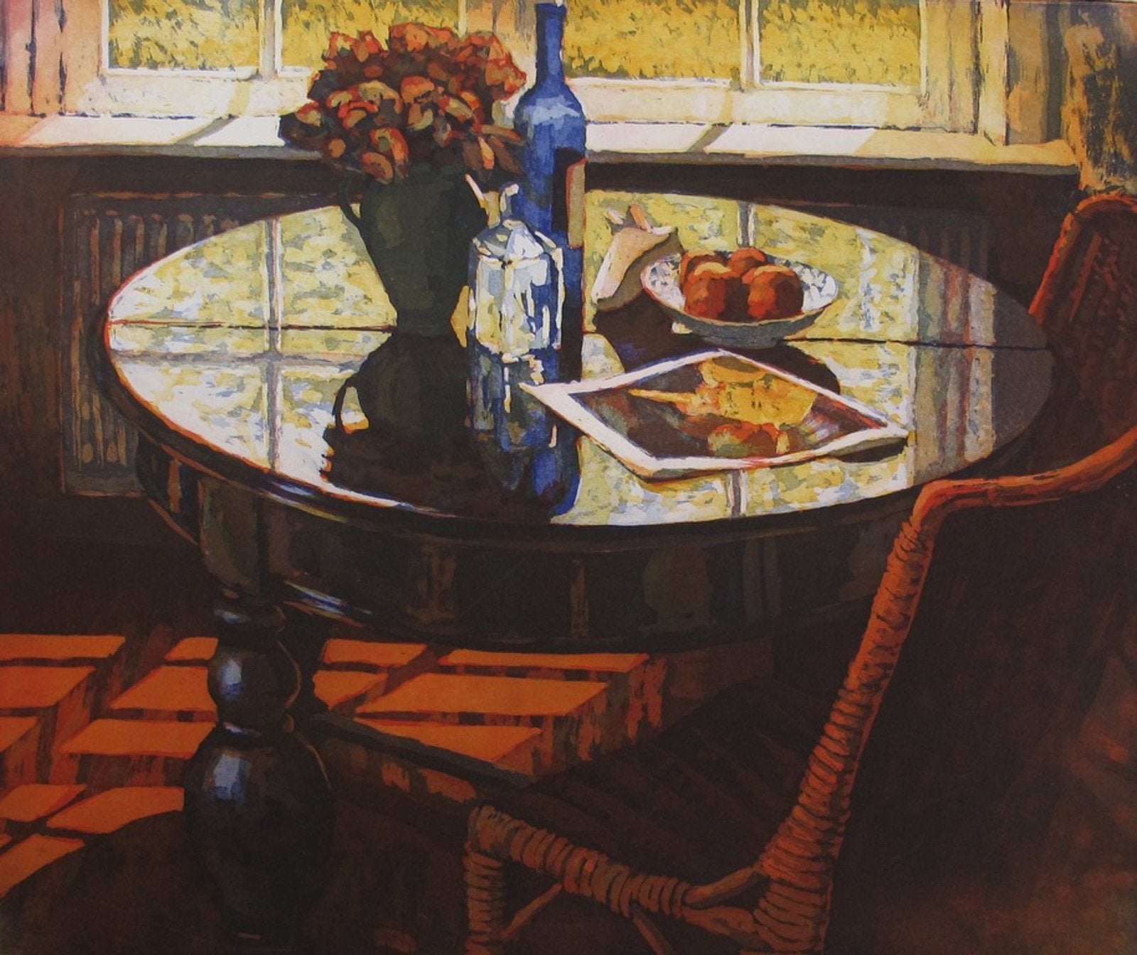 Marcel Schellekens - ingelijste ets - Tafel aan het raam, Antiek en Kunst, Kunst | Litho's en Zeefdrukken, Ophalen, Overige onderwerpen