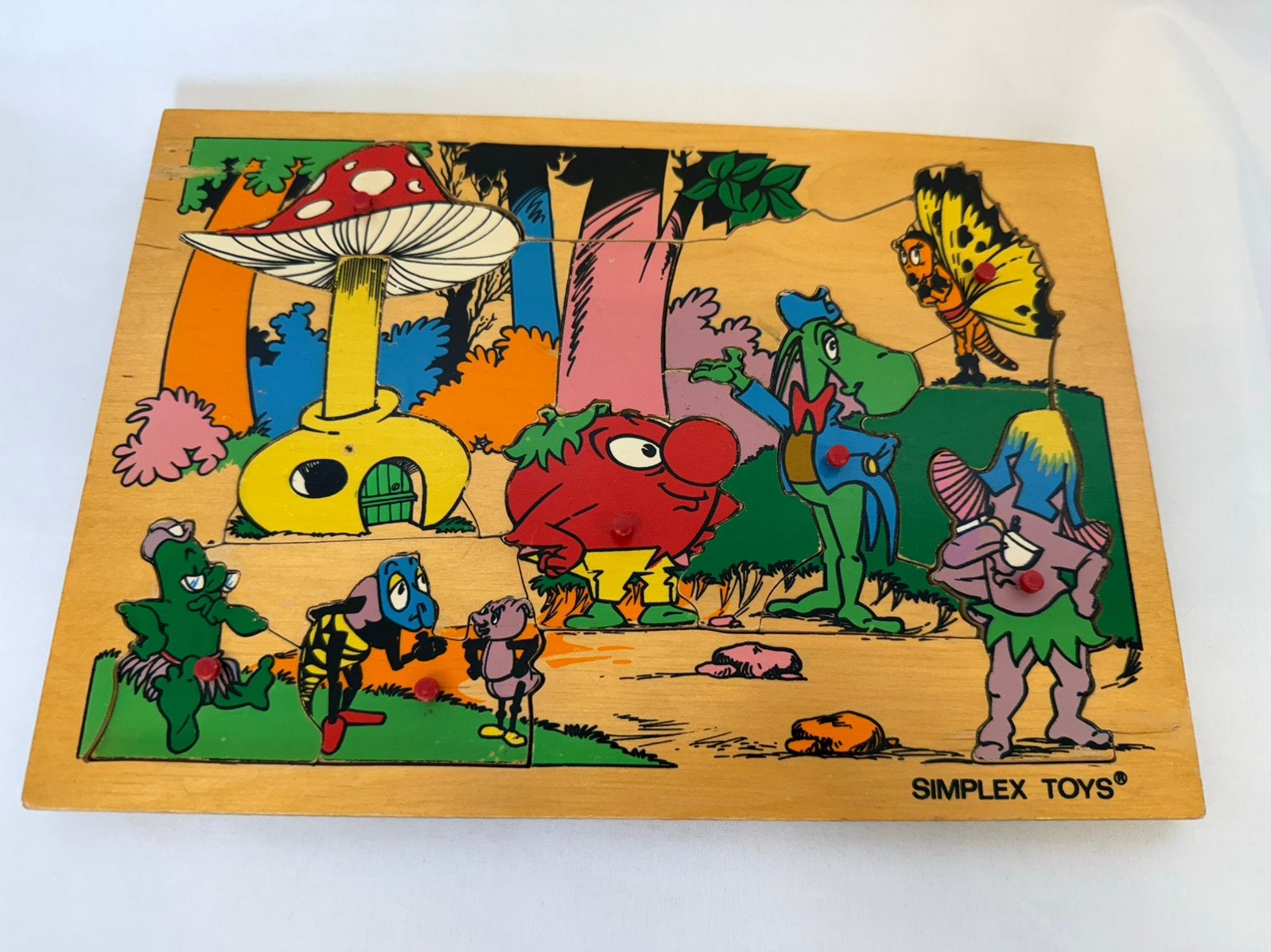 Simplex puzzel nopjespuzzel stripfiguren, Ophalen of Verzenden, 10 tot 50 stukjes, Gebruikt
