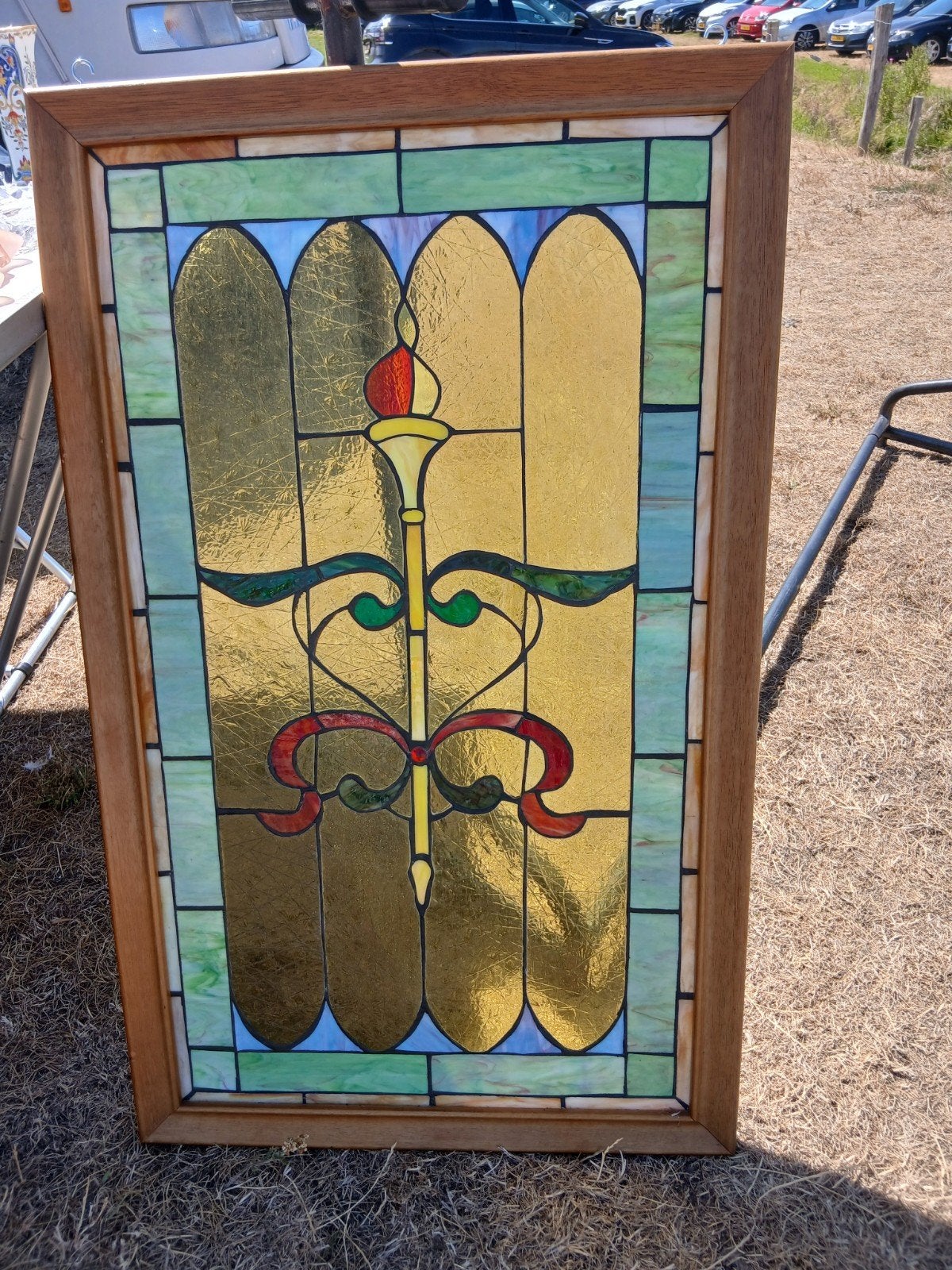 Glas en Lood raam, Antiek en Kunst, Ophalen