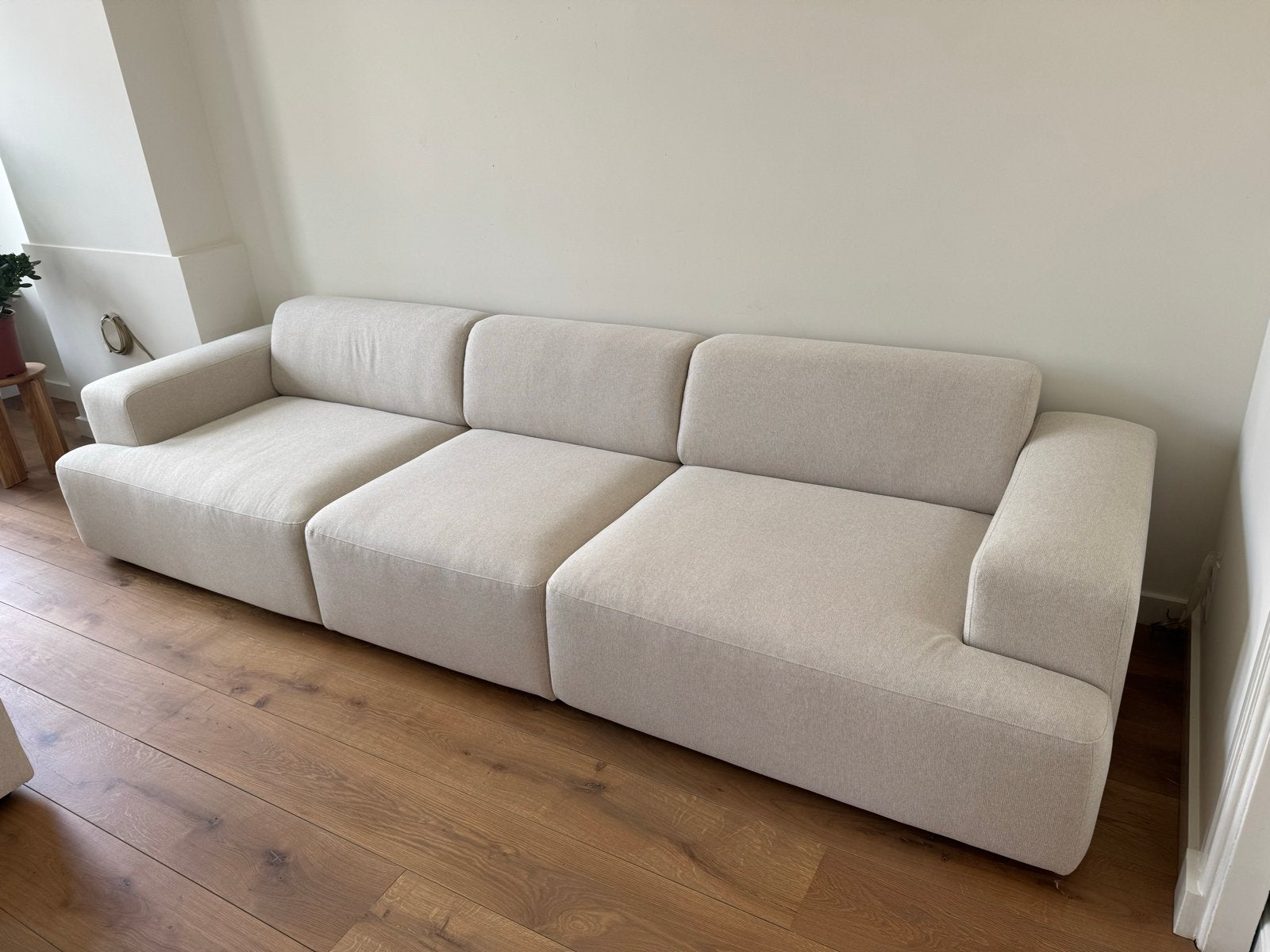 Westwing Melva bank - gebroken wit - nieuw, Ophalen, 100 tot 125 cm, 300 cm of meer, Zo goed als nieuw