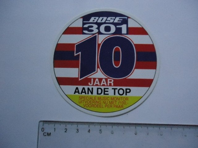 sticker oud BOSE 301 speaker boxen audio sound geluid tech, Verzenden, Zo goed als nieuw, Bedrijf of Vereniging