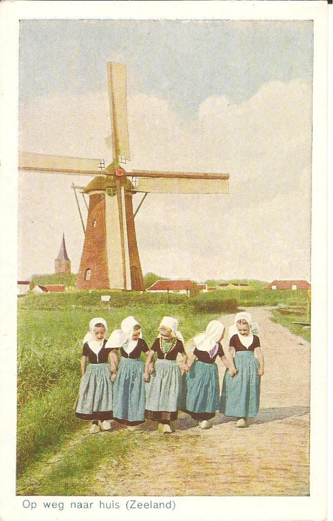 Op weg naar Huis   Zeeland Klederdracht., Ophalen of Verzenden, 1940 tot 1960, Ongelopen, Zeeland