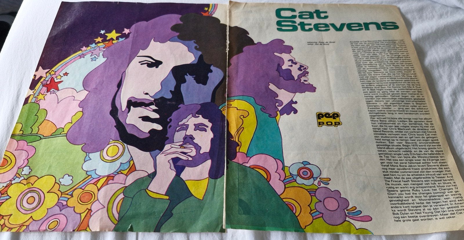 Vintage Pop Poster: Cat Stevens & Frank Zappa, Ophalen of Verzenden, 1980 tot heden, Tijdschrift